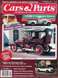 CARS & PARTS 1988 NOV - '50 DODGE WOODIE, '08 BUICK MODEL 5, '63 MERC, CORD 